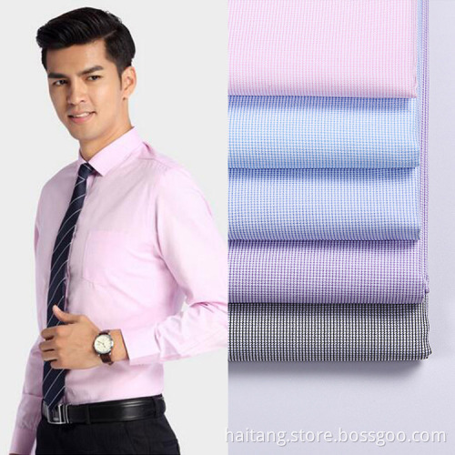 Check Polyester Shirt Fabric Anti-wrinkle Moisture Fabric